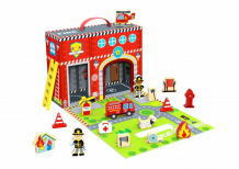 Купить деревянная игрушка tooky toy чемоданчик пожарная станция ty203