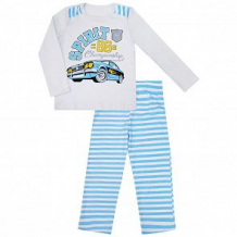 Купить пижама джемпер/брюки котмаркот машинки, цвет: белый/голубой ( id 12575302 )