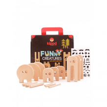 Купить деревянная игрушка kipod toys конструктор веселый зверинец с наклейками kf-100