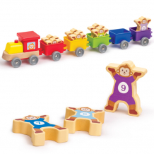 Купить деревянная игрушка hape детский игровой железнодорожный поезд с цифрами (11 элементов) e1075_hp