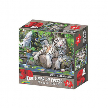 Купить пазл prime 3d «белые тигры бенгалии», 63 деталей (стереоэффект) ( id 13228751 )