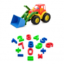 Купить тебе-игрушка набор летний трактор с ковшом active + песочный набор арифметика 15-5224-20+40-0015