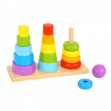 Купить деревянная игрушка tooky toy пирамидка формы tkf008a