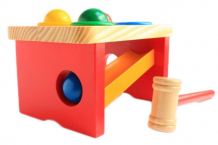 Купить деревянная игрушка мир деревянных игрушек стучалка-горка-шарики д142
