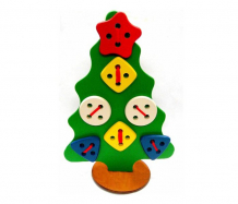 Купить деревянная игрушка rntoys елка шнуровка геометрическая на подставке ш-004