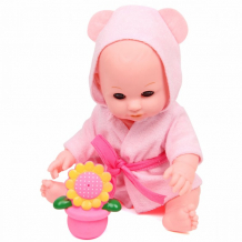 Купить lisa jane кукла-пупс в розовом халатике с аксессуарами и звуками 30 см 72296