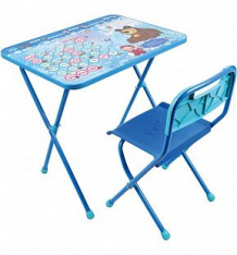 Купить набор мебели nika kids маша и медведь с азбукой, цвет: голубой ( id 10272722 )