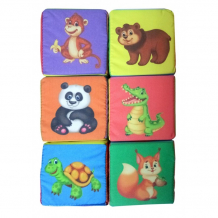 Купить развивающая игрушка учитель набор кубиков любимые животные 6 шт. 