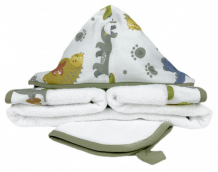 Купить mom'story design полотенце с капюшоном и полотенце для лица дино twlkids/dn