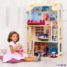 Купить paremo деревянный кукольный домик шарм с мебелью (16 предметов) pd315-02