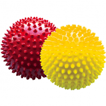 Купить набор мячей ёжиков, красный и желтый, 12 см, малышок ( id 6894024 )