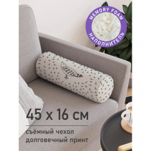 Купить joyarty декоративная подушка валик на молнии птичка счастья 45 см pcu_71691