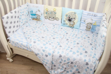Купить комплект в кроватку подушкино панно подушками малыш мишутка (6 предметов) 