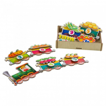 Купить деревянная игрушка сибирские игрушки липучка поезд с овощами 30101
