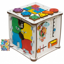 Купить деревянная игрушка evotoys бизиборд кубик знайка семицветик макси et-bk-01-01
