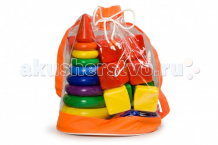 Купить развивающая игрушка росигрушка набор радуга макси пирамида+кубики (24 детали) 5030