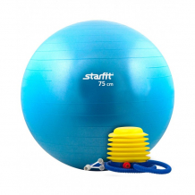 Купить starfit мяч гимнастический антивзрыв с насосом gb-102 75 см 