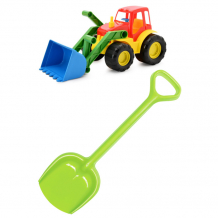 Купить тебе-игрушка детский игровой набор для песочницы: трактор с ковшом active + лопатка 50 см 15-52