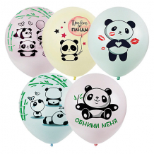 Купить воздушные шары macaroons, панды, 25 шт, ассорти ( id 12435409 )