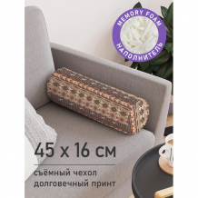 Купить joyarty декоративная подушка валик на молнии полосы с орнаментом 45 см pcu_10211