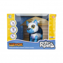 Купить интерактивная игрушка 1toy robo pets робо-щенок, бело-голубой ( id 13335240 )