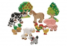 Купить goki фигурки животные фермы, деревья 53034