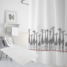 Купить tropikhome штора для ванн полиэстер digital printed giraffe с ковриком confetti cotton natura heavy 