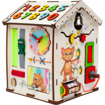 Купить деревянная игрушка jolly kids бизиборд развивающий домик со светом jkd-ds01