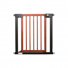 Купить барьер-калитка для дверного проема baby safe xy-006b, 75-85 см, черный металл + темное дерево ( id 13278272 )