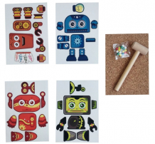 Купить деревянная игрушка учитель мозаика из гвоздиков умные роботы идк-35