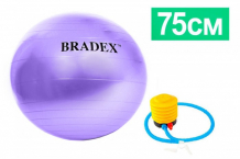 Купить bradex мяч для фитнеса фитбол-75 насосом 