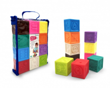 Купить развивающая игрушка elefantino мягкие кубики с выпуклыми элементами в сумочке 10 шт. it106446 it106446