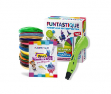 Купить funtastique набор для 3d творчества 3 в 1: ручка one, книжка с трафаретами, pla-пластик 20 цветов 3-1-fp001a