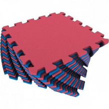 Купить коврик-пазл eco-cover цвет: красный/синий (16 дет.) 100 х 100 см ( id 8706415 )