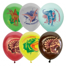 Купить воздушные шары macaroons, с днем рождения, динозавры, 25 шт, ассорти ( id 12435401 )