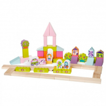 Купить деревянная игрушка cubika город для девочек (55 деталей) 13906c