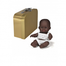 Купить miniland кукла пупс девочка африканка с одним комплектом одежды в чемоданчике 21 см da219661