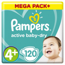 Купить pampers подгузники active baby maxi plus р.4+ (10-15 кг) 120 шт. pa-81637357