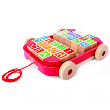 Купить каталка-игрушка hape тележка с кубиками и английским алфавитом e0487_hp
