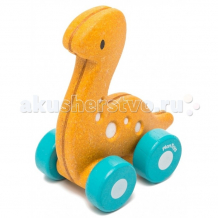 Купить каталка-игрушка plan toys деревянный динозаврик на колесиках 5689