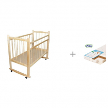 Купить детская кроватка уренская мебельная фабрика мишутка 14 качалка с матрасом плитекс юниор-premium 119х60х7 