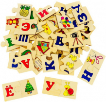 Купить деревянная игрушка анданте пазл азбука (66 элементов) д566а