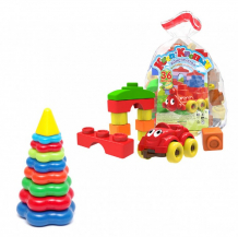 Купить развивающая игрушка тебе-игрушка конструктор кноп-кнопыч 36 деталей + пирамида детская большая 40-0045+11110