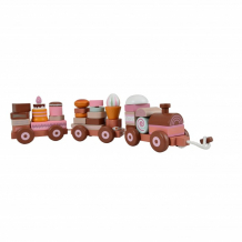 Купить деревянная игрушка magni паровозик-пирамидка с пирожными 
