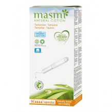 Купить masmi гигиенические тампоны super plus из органического хлопка с аппликатором 14 шт. 00029