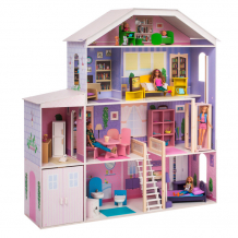 Купить paremo деревянный кукольный домик фантазия с гаражом и мебелью (23 предметов) pd316-03