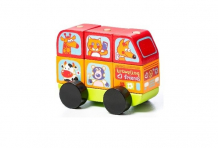 Купить деревянная игрушка cubika автобус-конструктор веселые звери lm-10 (7 деталей) 13197