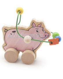 Купить каталка-игрушка мир деревянных игрушек лабиринт-каталка свинья д367