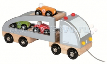 Купить каталка-игрушка janod грузовик с машинками j05603