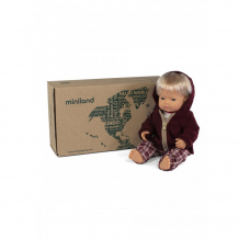 Купить miniland кукла мальчик европеец с комплектом одежды 38 см 31205